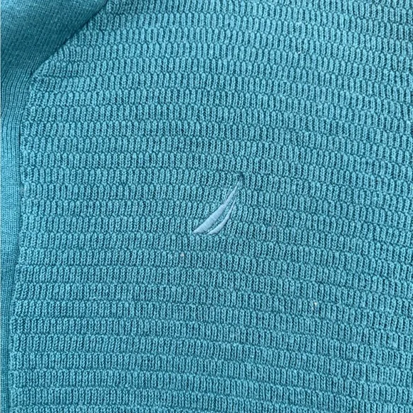 Mens Nautica Teal Short-Sleeve Sweater Polo - Picture 3 of 6